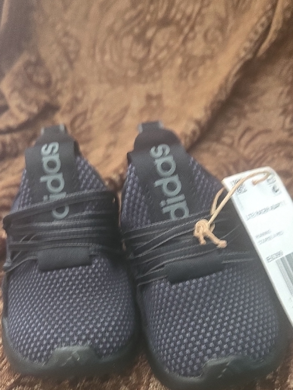 adidas Babys Navy and Black Knit Slip-On Sneakers